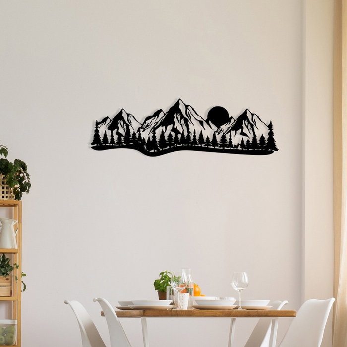 Wallity Mountain Escultura de Pared Metálica Negra Wallity Mountain Escultura de Pared Metálica Negra